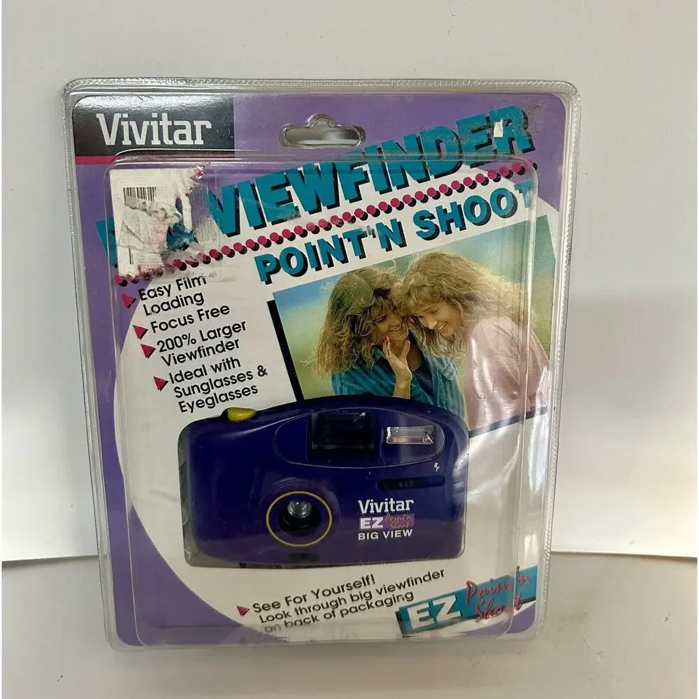 Vivitar EZ Point 'n Shoot Camera Big View 35mm Film Purple New Sealed